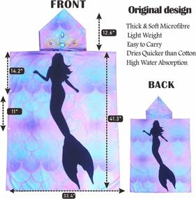 img 1 attached to 🧜 ComicalBubble Mermaid Hooded Beach Towel for Adults: 2-in-1 Microfiber Wearable Towels Set with Cooling Towel - Perfect for Surfing and Changing Robes for Women