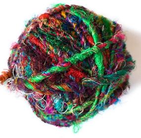 img 3 attached to 🧶 Multicolor Recycled Sari Silk Yarn Ball (100 Grams) for Knitting, Crochet, Weaving - Enhanced SEO