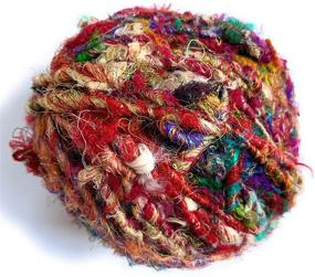 img 2 attached to 🧶 Multicolor Recycled Sari Silk Yarn Ball (100 Grams) for Knitting, Crochet, Weaving - Enhanced SEO