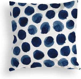 img 1 attached to 🔵 OATHENE 4-Pack Decorative Throw Pillow Covers - Navy Blue Marble Dots Sea Texture Linen - Cushion Sofa Bedroom Car Home Decor - 18 x 18 Inch