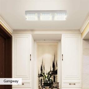 img 1 attached to 💡 18 Inch LED Crystal Chandelier Flush Mount Ceiling Light Fixture - Modern Dimmable Glass Indoor Lamp, 4000K Daylight White, 1980LM - Ideal for Kitchen Island, Porch, Corridor, Cloakroom