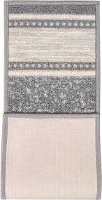 img 1 attached to 🚪 Ottomanson Ottohome Collection Contemporary Grey Bordered Non-Slip Stair Treads, 8.5" x 26", 7-Pack