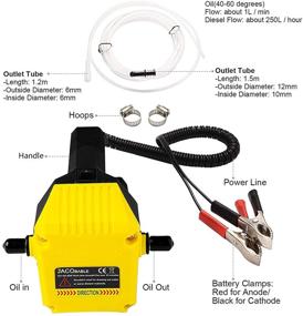 img 3 attached to 🔅 Jacobable 12V 80W Marine Oil Change Pump Extractor - Portable Electric Oil Pump for Car, Ship, Truck, Motorcycle - Ideal Choice for Efficient Oil Changes (Yellow)