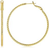 kainier 14k gold plated lightweight big hoop 💫 earrings with 925 sterling silver post for women and girls logo