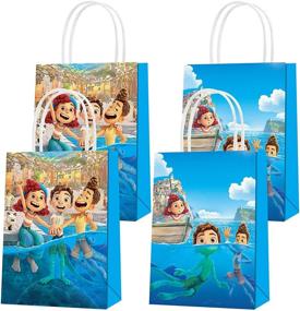 img 4 attached to Luca Party Paper Gift Bags: 16 Pcs, 2 Styles - Perfect for Fans Birthday Party Decorations, Goody Bags & Candy Gifts