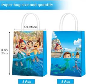 img 3 attached to Luca Party Paper Gift Bags: 16 Pcs, 2 Styles - Perfect for Fans Birthday Party Decorations, Goody Bags & Candy Gifts