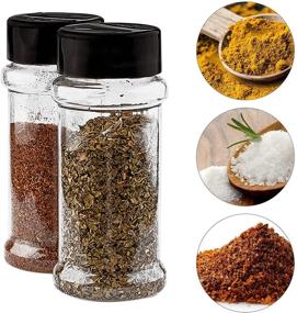 img 1 attached to 🌶️ Premium 3 oz Clear Plastic Spice Jar Set with Shaker Lids, Labels, and 14-Pack Containers - Ideal Seasoning Bottles for Herbs, Powders, and Spices