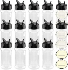 img 4 attached to 🌶️ Premium 3 oz Clear Plastic Spice Jar Set with Shaker Lids, Labels, and 14-Pack Containers - Ideal Seasoning Bottles for Herbs, Powders, and Spices