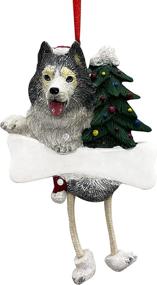 img 4 attached to Siberian Husky Christmas Ornament - Unique 'Dangling Legs' Design, Hand Painted and Easily Personalized