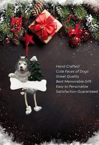 img 3 attached to Siberian Husky Christmas Ornament - Unique 'Dangling Legs' Design, Hand Painted and Easily Personalized