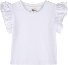 img 4 attached to A&amp;J DESIGN Baby &amp; Toddler Girl Ruffle Heavyweight T-Shirts: Stylish and High-Quality Fashion for your Little Princess