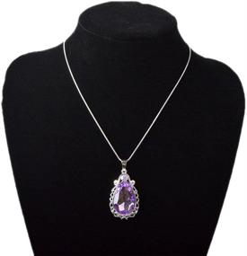 img 1 attached to 💎 Exquisite Sofia Necklace: Amethyst Pendant & Princess Costumes Jewelry for Little Girls by VINJEWELRY