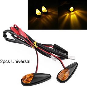 img 1 attached to 🚦 Universal Motorcycle LED Turn Signal Indicator Light - Front Rear Blinker Lamp, Flush Mount, Amber Light - 2pcs/pair, Black Shell, 12V