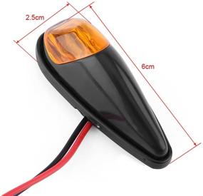 img 3 attached to 🚦 Universal Motorcycle LED Turn Signal Indicator Light - Front Rear Blinker Lamp, Flush Mount, Amber Light - 2pcs/pair, Black Shell, 12V