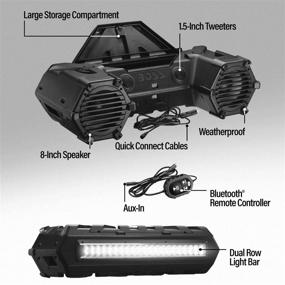 img 2 attached to BOSS Audio Systems ATVB95LED UTV ATV Speakers: Weatherproof Soundbar with Amplified 8 Inch Speakers, Bluetooth Connectivity, LED Light Bar, and Storage Compartment
