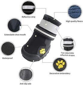 img 2 attached to 🐾 ASMPET Dog Boots: Waterproof, Rugged Anti-Slip Sole Shoes for Large Dogs - Paw Protectors with Reflective Straps | Hot Pavement Outdoor Rain Boots (4Pcs)