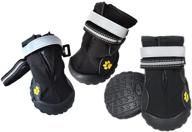 🐾 asmpet dog boots: waterproof, rugged anti-slip sole shoes for large dogs - paw protectors with reflective straps | hot pavement outdoor rain boots (4pcs) логотип