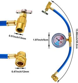 img 2 attached to Mudder R134A Refrigerant Charge Hose with Gauge: Universal AC Port Connect, Bullet Piercing Valve Kit, R134a Can Tap with Gauge and Dust Cap for R12/R22 and Retrofitting
