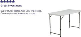 img 1 attached to 🪑 Versatile and Convenient: Flash Furniture 4-Ft Height Adjustable Bi-Fold Granite White Plastic Folding Table