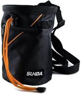 🧗 sukoa chalk bag for rock climbing - ultimate bouldering chalk bag with quick-clip belt and 2 large zippered pockets - essential rock climbing gear equipment logo