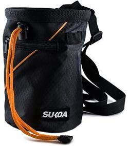 img 1 attached to 🧗 Sukoa Chalk Bag for Rock Climbing - Ultimate Bouldering Chalk Bag with Quick-Clip Belt and 2 Large Zippered Pockets - Essential Rock Climbing Gear Equipment