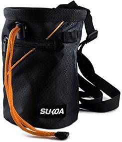 img 2 attached to 🧗 Sukoa Chalk Bag for Rock Climbing - Ultimate Bouldering Chalk Bag with Quick-Clip Belt and 2 Large Zippered Pockets - Essential Rock Climbing Gear Equipment