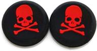 🎮 enhance gaming precision with red skull silicone thumb stick grip cap for ps4, xbox one, ps3, xbox 360 & ps2 game controllers логотип