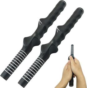 img 4 attached to ⛳️ Improve Your Golf Swing with TIHOOD Right-Handed Grip Trainer – 2PCS Black Set