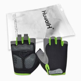 img 2 attached to 🚴 HuwaiH Cycling Gloves: Men's/Women's Half Finger Mountain Bike Gloves - Anti Slip, Shock Absorbing Gel Pad, Breathable