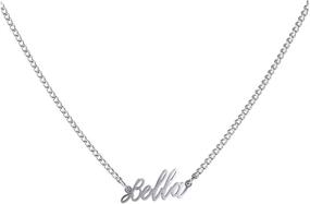 img 4 attached to WIGERLON Personalized Name Necklace: 18k White Gold Plated Pendant for Women and Girls - Custom Jewelry