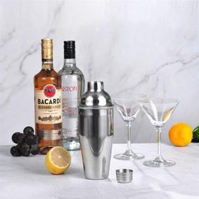 img 1 attached to 🍸 24 oz Stainless Steel Cocktail Shaker with Strainer - Ideal for Bartending, Home Bar, and Mixing Drinks - Etens Martini Shaker + Must-Have Bartender Kit