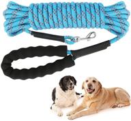 🐾 50 ft heavy duty dog training leash - rypet long leash for large, medium, and small dogs - climbing rope check cord with padded handle for training, playing, and camping logo