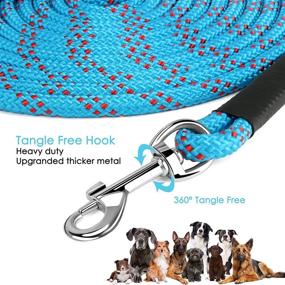 img 1 attached to 🐾 50 FT Heavy Duty Dog Training Leash - Rypet Long Leash for Large, Medium, and Small Dogs - Climbing Rope Check Cord with Padded Handle for Training, Playing, and Camping