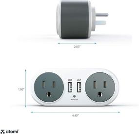 img 1 attached to 💡 Atomi Rotating Mini Surge Protector with 2 USB Charging Ports - White