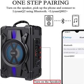 img 1 attached to 🔊 Возможности: идеальная портативная беспроводная колонка с Bluetooth: LiyuanQ с микрофоном, сабвуфером и мощной низкочастотной составляющей для вечеринок на открытом/закрытом воздухе, FM-радио, аудиозаписи, поддержка TF-карт и USB.