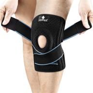 neenca knee brace with side stabilizers and patella gel pads - adjustable compression knee support braces for pain relief, meniscus tear, acl, mcl, arthritis, joint recovery - 4 sizes (ace-54) логотип