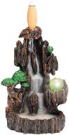 🌋 dailylife trippy incense burner with marble & led bulb: mountain river backflow holder set, 120 upgraded backflow incense cones + 30 sticks, incense waterfall, includes cushion & tweezers логотип