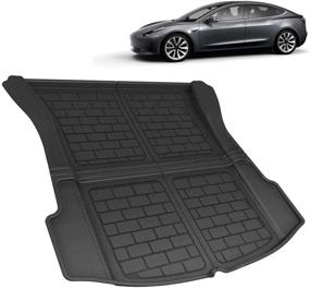 img 4 attached to BASENOR Tesla Model 3 Rear Trunk Mat - 3D Cargo Liner for 2017-2021