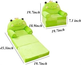 img 3 attached to 🛋️ Colorful Plush Foldable Kids Sofa: Fun Flip Open Sofa Bed with Recliner, Upholstered Foam Chair for Soft and Comfortable Seating in Green