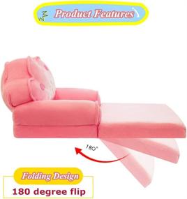 img 1 attached to 🛋️ Colorful Plush Foldable Kids Sofa: Fun Flip Open Sofa Bed with Recliner, Upholstered Foam Chair for Soft and Comfortable Seating in Green