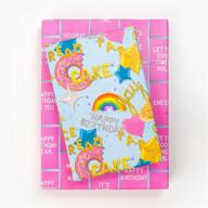 🎁 бумажка для упаковки подарков wrappily "день рождения, вечеринка с воздушными шарами/розовая переносная доска с пожеланиями": экологичная упаковка для подарков (3 листа) логотип