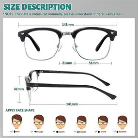 img 3 attached to 👓 i-Gof Retro Semi Rimless UV400 Filter Computer Eyewear with Photochromic Blue Light Blocking Technology for Men Women Vintage Half Frame Anti Eyestrain Computer Gaming Glasses