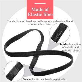 img 2 attached to Premium Non-Slip Sport Headbands for Women and Men - Set of 4 - Black Elastic Hairbands