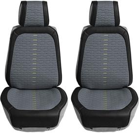 img 4 attached to FH Group FB209102GRAY Universal Fit Ultra Car Seat Cushions With Colorful Stitching - Front Set