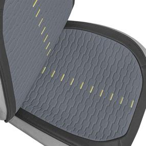 img 2 attached to FH Group FB209102GRAY Universal Fit Ultra Car Seat Cushions With Colorful Stitching - Front Set