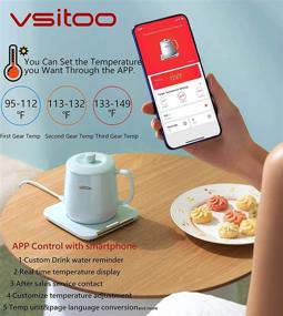 img 2 attached to ☕ VSITOO Coffee Mug Warmer & Mug Set: Temperature Control Smart Mug for Desk, Heated Ceramic Coffee Mug with Auto Shut Off, 12oz, IPX7-Waterproof - Funny Gift Idea!