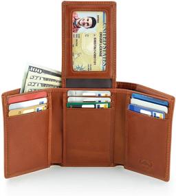 img 2 attached to 👜 Trifold Leather Card Cases, Wallets, and Money Organizers with Stealth Mode Blocking - Men's Accessory Essentials