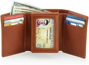 img 3 attached to 👜 Trifold Leather Card Cases, Wallets, and Money Organizers with Stealth Mode Blocking - Men's Accessory Essentials