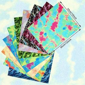 img 4 attached to 🎨 Set of 10 Glitter Pattern Heat Transfer Vinyl Sheets - Tie Dye HTV Lightning Design, 12 x 10 Inches - Iron-on Vinyl for DIY Clothing, T-Shirts, Hats, Coats, Socks, Bags - Crafting Supplies