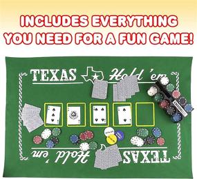 img 3 attached to 🃏 Gamie Texas Holdem Poker Game Set - Hold’em Mat, 2 Card Decks, Chips, Chip Holder & Tin Storage Box - Fun Game Night Supplies - Casino Gift for Kids & Adults